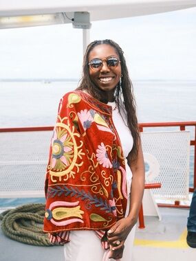 Embroidered Floral Velvet Jacket - Burgundy Multi Color
